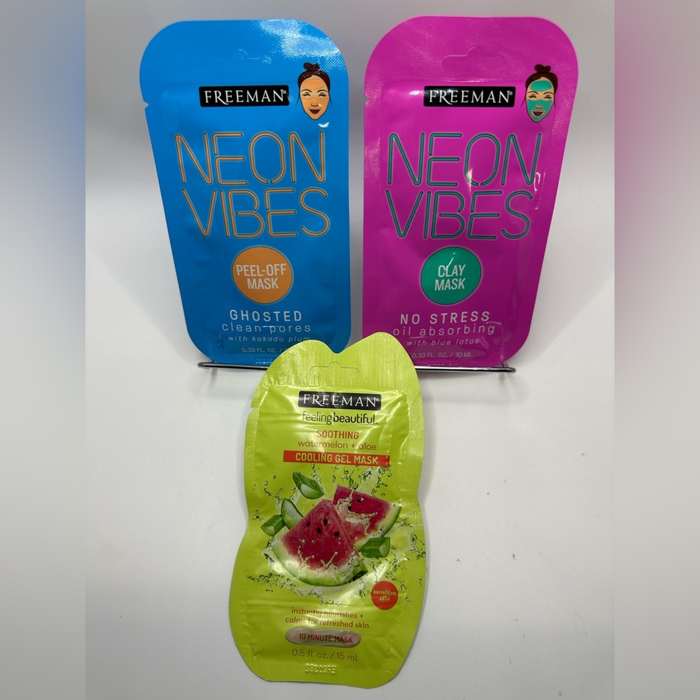 Freeman Skincare Facial Masks, Set of Three, Gel Mask, Clay Mask, Peel- Off Mask